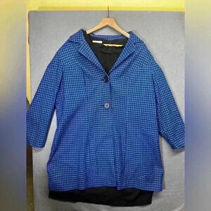 Jessica London Vintage Black & Blue Houndstooth Coat and Dress Womens 18W Plus
